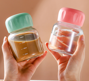 Mini <span class=keywords><strong>gobelet</strong></span> en verre borosilicate de 200 ml, mignon, portable, <span class=keywords><strong>personnalisé</strong></span>, avec paille et bouchon, pour enfants, pour le lait et l'eau - Product Image 5