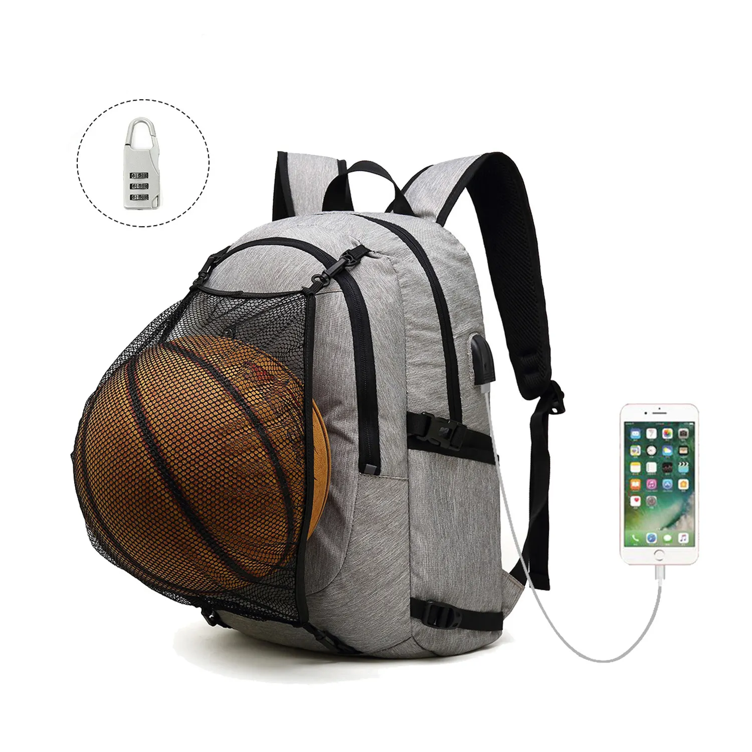 Wholesale School Backpacks Black Outdoor Travel Back Pack For Men Gym Sports Basketball Backpack