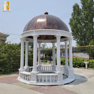 Gazebo <span class=keywords><strong>in</strong></span> Stile Greco con Pilastri <span class=keywords><strong>in</strong></span> Marmo Bianco RELONG, Decorazione da <span class=keywords><strong>Giardino</strong></span> per Esterni <span class=keywords><strong>in</strong></span> Vendita - Product Image 5