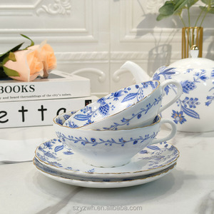 European Style Light Luxury Retro Blue and <strong>White</strong> Teapot Coffee Cup <strong>Set</strong> Home Office Gift <strong>Tea</strong> <strong>Set</strong> - Product Image 6