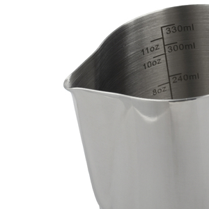 Accessoires pour café : Pichet à lait pour <span class=keywords><strong>latte</strong></span> art en acier inoxydable 304, noir et argent, 350 ml, avec pointe barista et échelle interne, personnalisable avec logo - Product Image 5