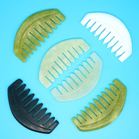 Pierre de massage en jade naturel, petite pierre de massage, peigne Gua Sha pour le cuir chevelu avec fonction musicale