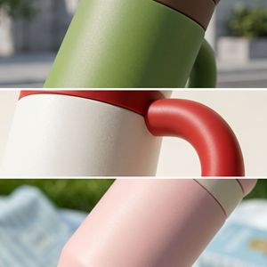 Stainless Steel Tumbler 16oz Double Wall Vacuum Insulated With Handle For Travel Outdoor Use - Product Image 4
