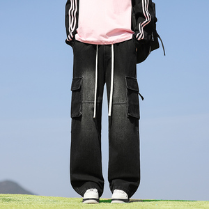 Customized logo Thin <b>overalls</b> for <b>men</b> and loose teenagers in summer breathable fashionable popular outdoor skilling leisure - Product Image 4