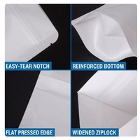 Sachet Doypack en papier kraft blanc avec fenêtre transparente et fermeture éclair refermable pour emballage alimentaire de noix, fruits secs, snacks et thé