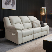 Canapé inclinable électrique moderne en cuir PU, ensemble 3+1, avec port USB, pour salon – Vente chaude usine