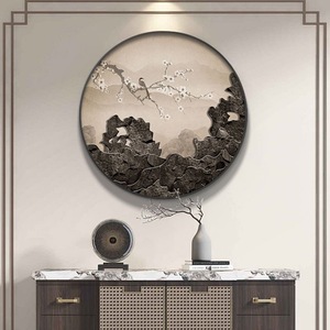 Quadro Decorativo Rotondo 120X120CM con Illuminazione LED per Ingresso, Dipinto da Appendere per Porta d'Entrata, Corridoio e Soggiorno - Product Image 6