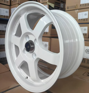 Jantes HRW PROJECT TE37 Design 15 pouces 4 trous 40 mm ET 4*100/4*114.3 PCD blanches en alliage d'aluminium pour voitures particulières - Product Image 3