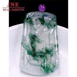 Myanmar mina madera alto hielo flotante flor montaña agua marca colgante Jade joyería COLLAR COLGANTE para amigos - Product Image 2