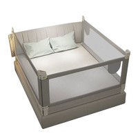 Cama para niños, cerca de seguridad suave para bebés, barandilla anticaída, barandilla para cama para bebés con un lado elevado