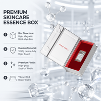Boîte à rabat magnétique imperméable personnalisable avec doublure en éponge, emballage cadeau de luxe pour flacons de sérum/ampoules, soins de la peau, beauté