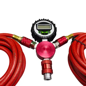 Không khí Hose Splitter với đo và ống áp suất lốp Equalizer Inflator đo 4 lốp giảm phát