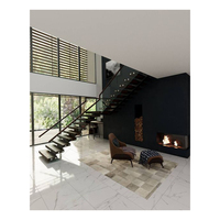 Escalier en acier à monopoutre pour projet de construction, escalier intérieur en bois sur mesure
