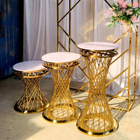 CZ210511-41 Ronde Fête D'événement De Mariage Table À Gâteau En Acier Inoxydable Table de Bar pour la Décoration De Mariage En Gros