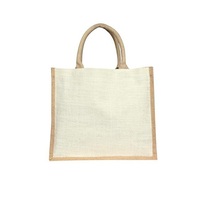 M.D ENTERPRISES Exportateur indien – Sac fourre-tout élégant imprimé 100 % jute, léger, réutilisable, écologique, grande capacité, lavable, unisexe