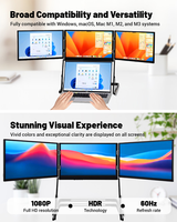 15,6 Zoll IPS Dreifach-Bildschirm-Monitor 1080P Tragbarer Laptop-Bildschirm USB HDMI Ultra Slim für Reisen und Geschäftsnutzung