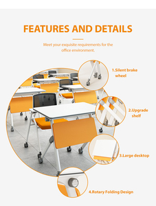 Vente en gros de meubles mobiles personnalisables pour salle de conférence Table de bureau pour la formation Centre d'apprentissage Table pliante avec roue - Product Image 3