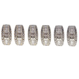 Boucles d'oreilles créoles en diamant baguette naturelle plaquée or blanc 18 carats brillant de luxe meilleure vente fournisseur de Chine Hong Kong pour les fêtes de cadeaux - Product Image 4