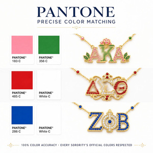 Pins de Esmalte Personalizados de Moda, de Latón Chapado en Oro 3D, con Esmalte Duro y Perlas, en Colores Rosa Salmón y Verde Manzana, Estilo Griego - Product Image 5