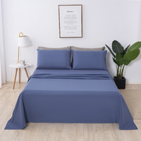 Ensemble de literie en tissu uni, drap de lit 1800tc en polyester/coton, ensemble de draps pour la maison, 4 pièces en microfibre