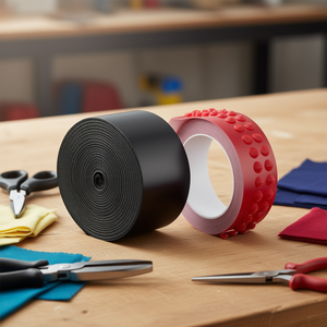 เทปตีนตุ๊กแกสีดำแดง ขนาด 2 นิ้ว x 15 ฟุต แบบสองด้าน สำหรับอุปกรณ์ตกแต่งเสื้อผ้า - Product Image 2