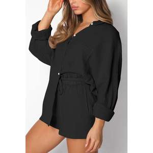 2025 2025 femmes FOXA 2025 deux pièces ensembles coupe ample tenues courtes pour vacances à la plage XS XXS printemps été pour salon - Product Image 5