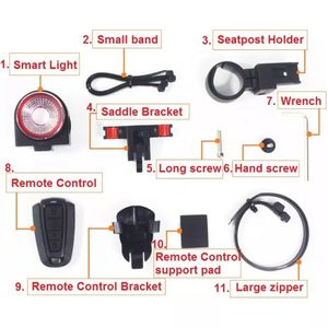A8 không dây chống trộm báo động đèn hậu thông minh LED Xe Đạp ánh sáng phía sau tự động màu đỏ nhấp nháy trở lại đèn nhấp nháy ánh sáng An ninh báo động - Product Image 4