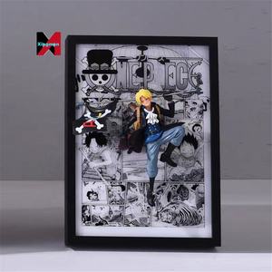 One Pieced 3D Luffy Zoro Saab Trois Frères Stéréographique Anime Figure Creative Design Peinture Meilleur Cadeau pour Garçon et Fille - Product Image 6
