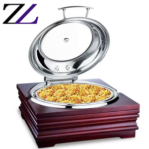Platos para Calentar Comida, <span class=keywords><strong>de</strong></span> Vidrio y Madera, Plateados, Económicos, para <span class=keywords><strong>Servicio</strong></span> <span class=keywords><strong>de</strong></span> <span class=keywords><strong>Banquetes</strong></span>, Precio <span class=keywords><strong>de</strong></span> Fábrica - Product Image 1
