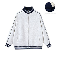 Fabricants de vêtements personnalisés 360g automne sweat à capuche à blocage de couleur avec un sens de la conception de la fermeture éclair et un sweat à capuche à manches longues