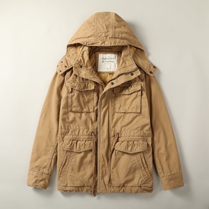 Veste de travail matelassée rétro kaki pour <span class=keywords><strong>homme</strong></span>, épaisse, à multiples poches, pour l'hiver, avec capuche, <span class=keywords><strong>mi</strong></span>-longue, pour l'extérieur - Product Image 3
