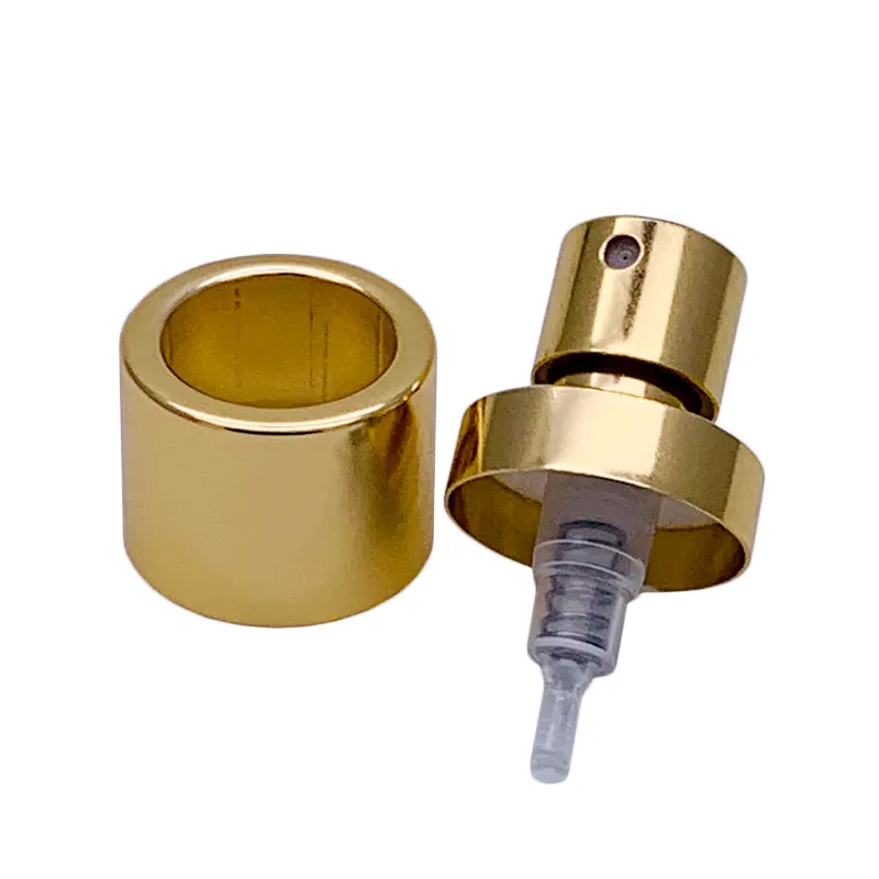 15mm aluminium gold silver perfume crimp sprayer pump with collar and cap