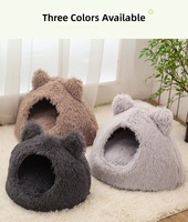 Vente en gros de lits pour animaux de compagnie en forme de tête de chat et de chien, avec un matériau doux et respirant, pour toutes les saisons