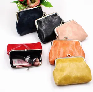 Women Short Wallets Creative Portable Pu Leather 4 Inch clutch Bags Small Coin Purse Lipstick Storage Wallet Clip with Buckle