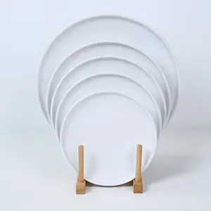 Hot Selling Round Melamine Plates Multi Size Charger Plate Sets Dinnerware Restaurant Canteen White Black Melamine Dishes