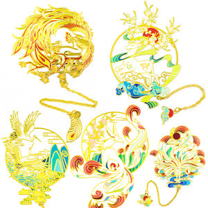 Marque-pages promotionnels en gros, style chinois, argentés, avec pompons anime, pour Coran, en laiton mignon, émail, sublimation, personnalisables - Product Image 2