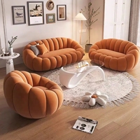 Ensemble de canapé Chesterfield de luxe nordique tissu de citrouille légère pour Villa magasin de vêtements pour femmes réception Salon de beauté boutique de mariage