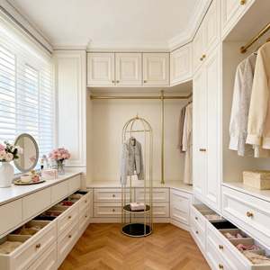 Armario Vestidor de Diseño Personalizado BALOM, Estilo Francés de Lujo, Muebles de Dormitorio de Madera Blanca, Vestidor Personalizado - Product Image 3