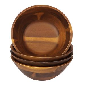Nuevos productos Vajilla Frutero de madera de acacia personalizado <span class=keywords><strong>Comprar</strong></span> Ensaladera de madera grande - Product Image 5