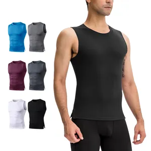 High Quality Discount Lightweight Tight Training High Speed Dry Exercise Running Round Neck Vest Men Fitness Clothing Tops