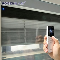 Ventana Corredera Moderna de Tres Vías con Vidrio Templado Rogenilan, Ventana Corredera de Aluminio con Doble Vidrio para Persianas Eléctricas
