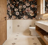 Carrelage à motif de fleurs roses 400x400mm/1200x600mm Mat Antidérapant Carrelage de sol intérieur Garantie 1 an