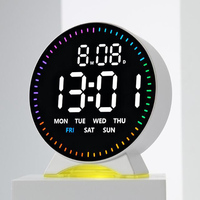 Reloj de Pared Eléctrico con Alarma Electrónica, Pantalla LED Grande con Temperatura, Material Plástico, Segundero Saltante