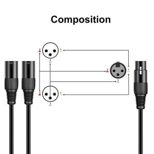 Fábrica al por mayor de gama alta de 3 pines <span class=keywords><strong>XLR</strong></span> hembra a doble Phono macho enchufe Y divisor <span class=keywords><strong>Xlr</strong></span> micrófono altavoz Dmx Cable adaptador - Product Image 5