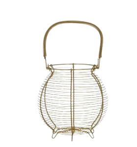 Organisateur de rangement d'oeufs filaire en métal Panier à oeufs de poulet en or poli Stockage de légumes et de fruits pour la cuisine domestique - Product Image 2