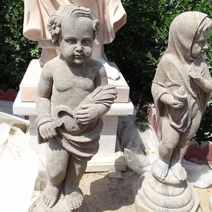 Al por mayor pequeño ángel niño escultura <span class=keywords><strong>de</strong></span> mármol blanco tallado europeo jardín paisaje Ángel bebé figura estatua Decoración - Product Image 3