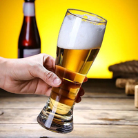 Verre à bière classique personnalisé avec logo, ensemble de 2 tasses en verre borosilicate et aluminium pour la maison, le pub, le bar ou les fêtes