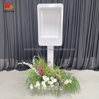 Support de cabine téléphonique en métal personnalisé SMOOTH avec livre d'or audio blanc pour la décoration de mariage et de fête