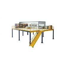 HONGXIN Étagère de mezzanine robuste personnalisable à 2-3 niveaux, sans boulons, à rivets, en acier laminé à froid, avec revêtement en poudre pour protection contre la corrosion