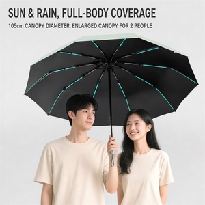 Parapluie pliant automatique portable, imperméable, coupe-vent, anti-UV UPF50+, à 10 baleines, pour homme et femme, avec impression personnalisée - Product Image 2